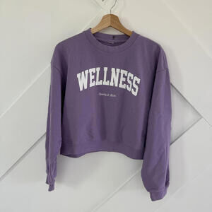 Sporty & Rich Wellness Purple Crewneck Sweatshirt Size Small